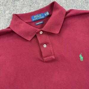 Polo Ralph Lauren Polo Shirt XL Burgundy Custom Slim Fit Mens